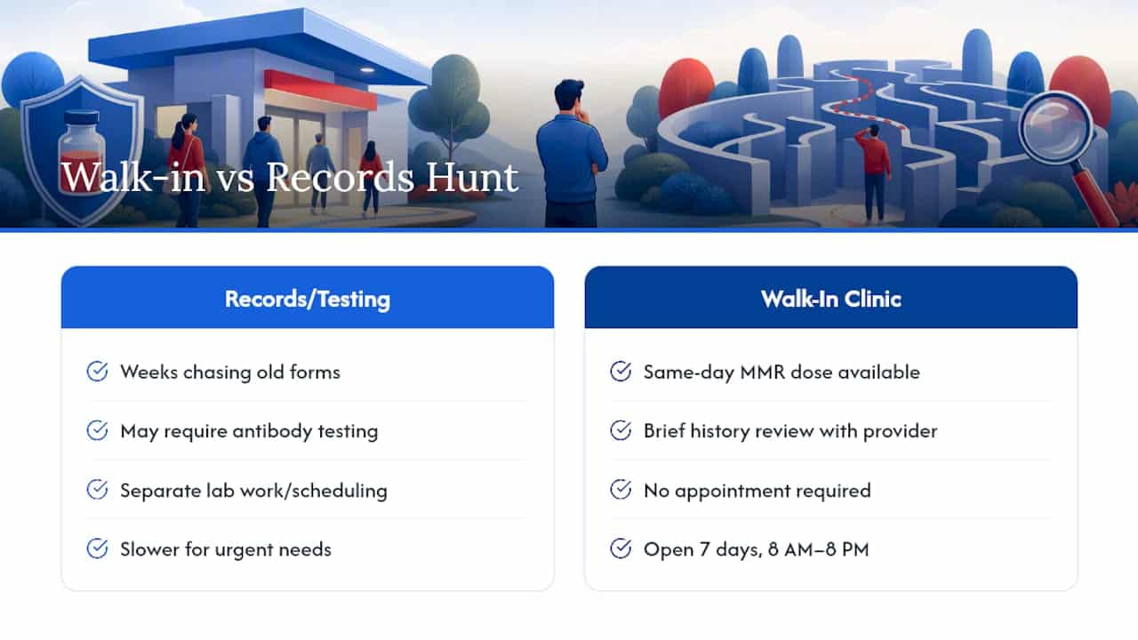 Skip the Records Hunt, Just Get Vaccinated — overview diagram