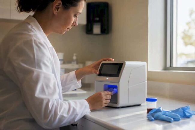 Technician operating point-of-care test device