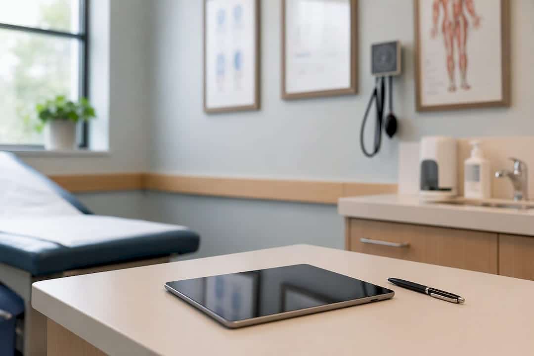 Blurred digital device representing unclear lab results