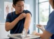 Adult patient receiving vaccine shot
