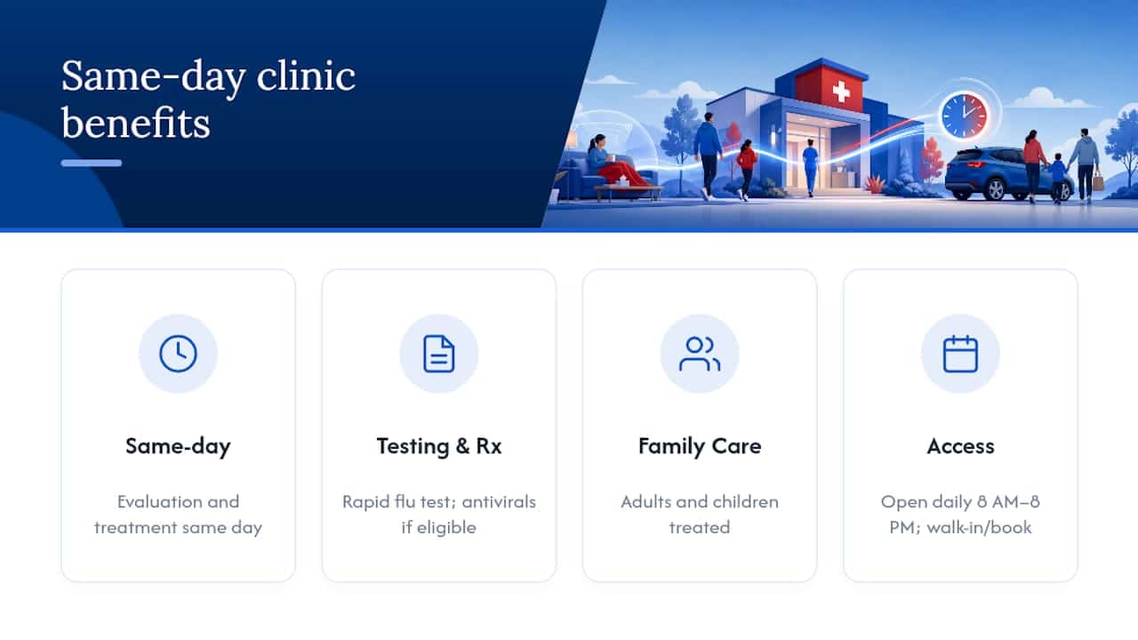 Get Same-Day Flu Care at Your Family Walk-In Clinic — overview diagram