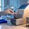 Technician processing a thyroid blood sample