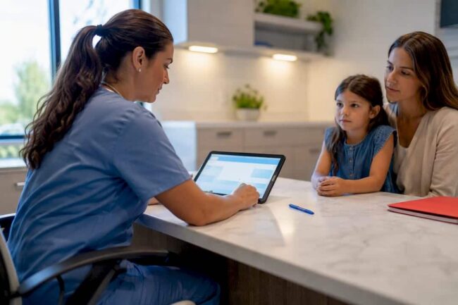 Provider verifying a child immunization record