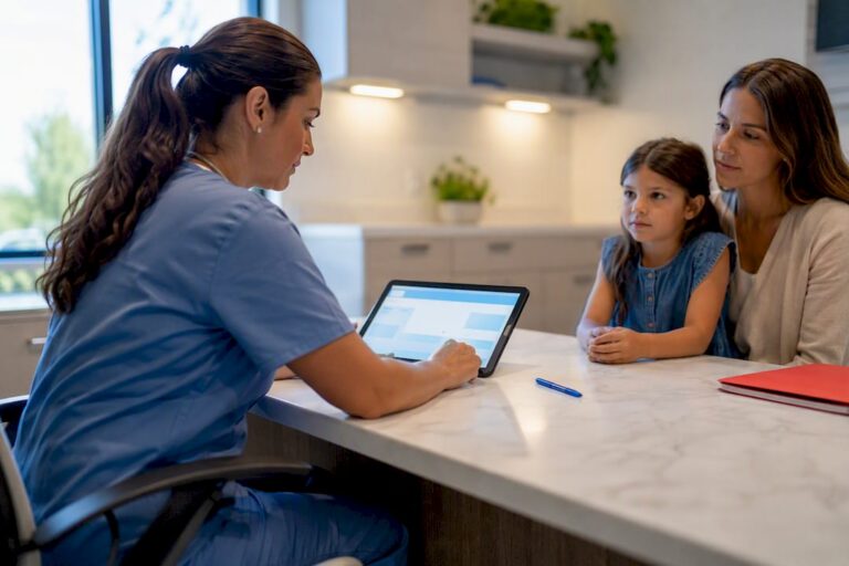 Provider verifying a child immunization record
