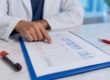 Clinician reviewing an unreadable CBC report