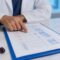 Clinician reviewing an unreadable CBC report