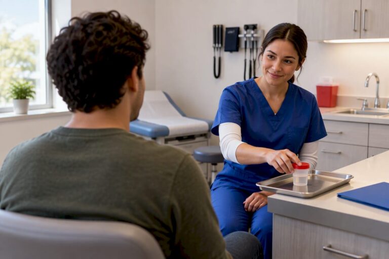 Private clinic STI screening consultation