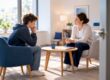 Teen working with clinician during CBT session