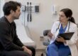 Patient discussing STI test timing with clinician