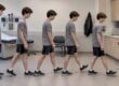 Teen completing a concussion balance assessment