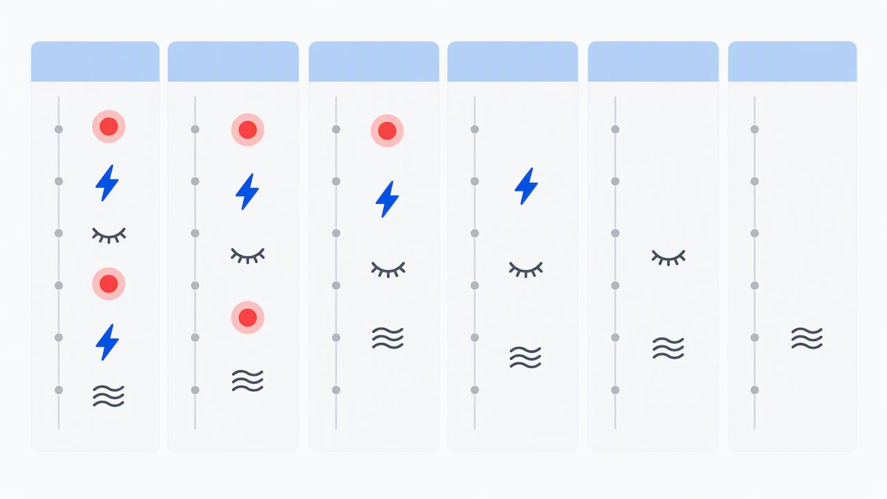 Illustrated symptom log tracks behavior over several days
