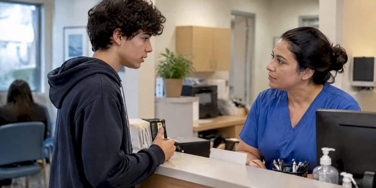 1791972723699_Teen-asking-clinic-staff-about-insurance-privacy Teen asking clinic staff about insurance privacy