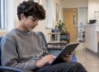 Teen completing a depression screening questionnaire