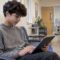 Teen completing a depression screening questionnaire
