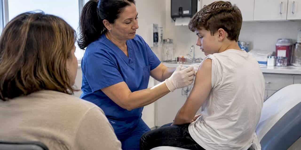1792167276358_Nurse-giving-a-vaccine-to-a-teen Nurse giving a vaccine to a teen