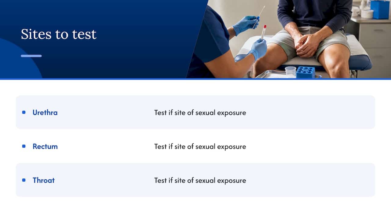 Three exposure sites and matching gonorrhea samples