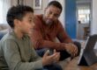 Child speaking during virtual counseling at home